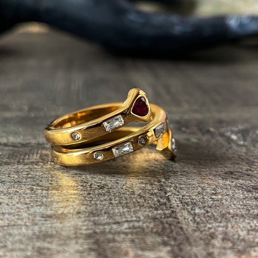 NEW Pink Gemstone Stack Ring - Picture 5 of 10